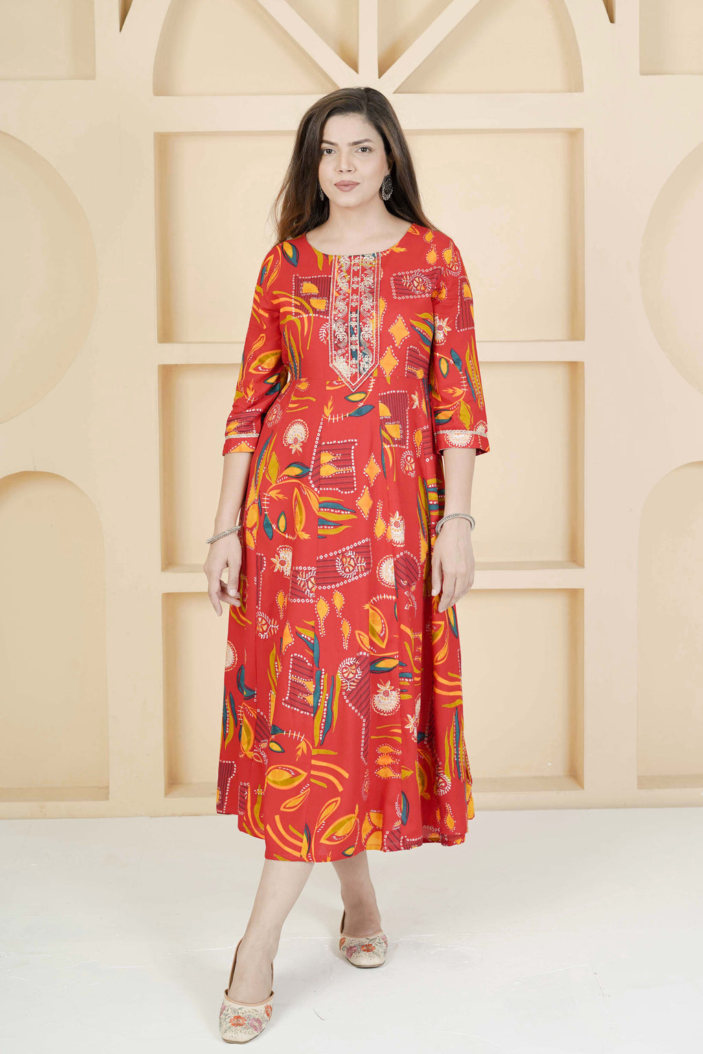 BARBEEE Flared/A-line Gown (Multicolor) - Karishma