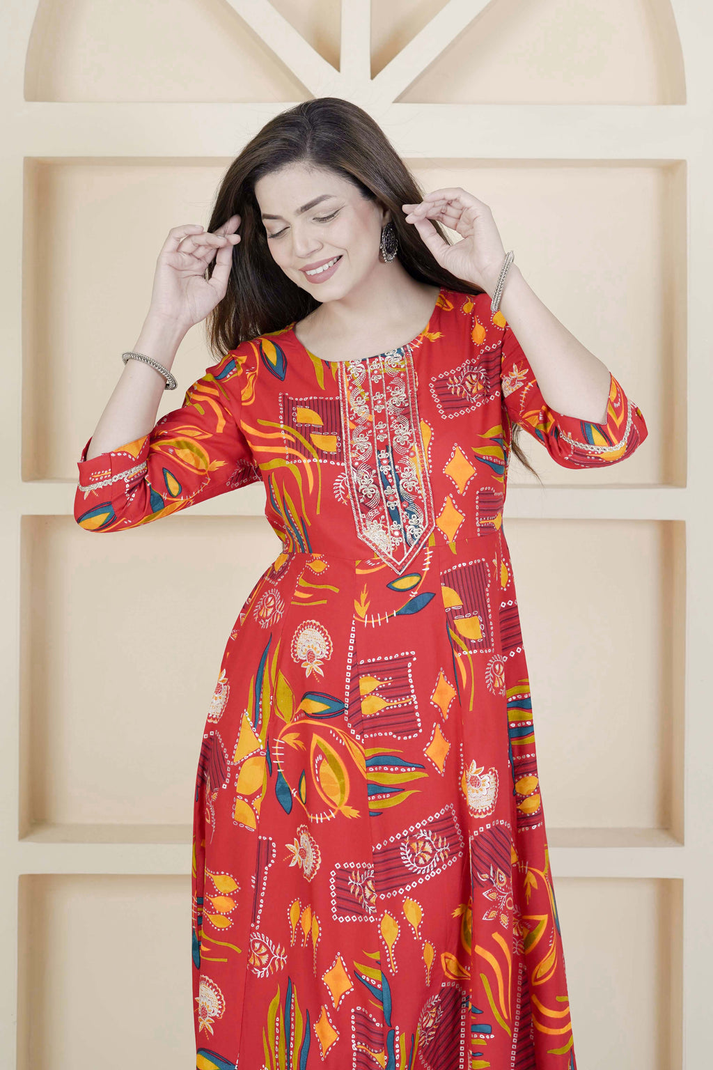 BARBEEE Flared/A-line Gown (Multicolor) - Karishma